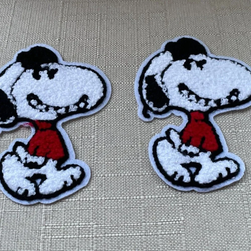 Iron on Patches for Jacket Jeans Clothes Art Snoopy Embroidery Patch Lot of 2